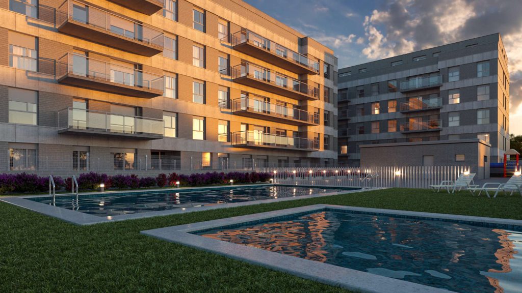 Vista exterior Loyra II, piscina